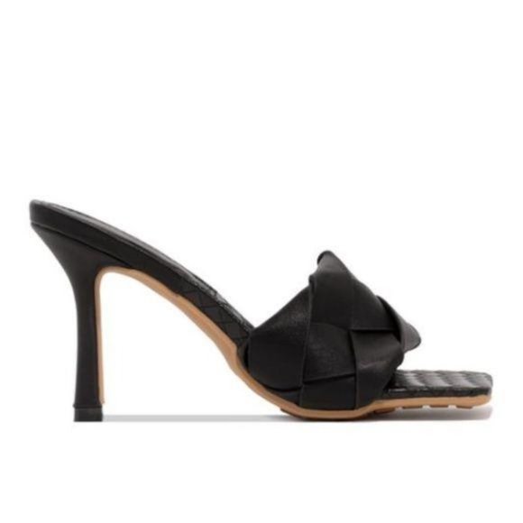 Woven Square Toe Mules – Black - Picture 3 of 10